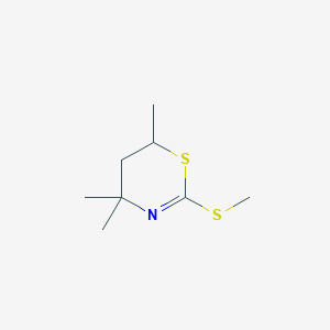 molecular formula C8H15NS2 B14619039 4H-1,3-Thiazine, 5,6-dihydro-4,4,6-trimethyl-2-(methylthio)- CAS No. 60431-72-3