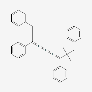 molecular formula C37H36 B14619082 (1-(1,1-Dimethyl-2-phenylethyl)-6,6-dimethyl-5,7-diphenyl-1,2,3,4-heptatetraenyl)benzene CAS No. 60317-51-3