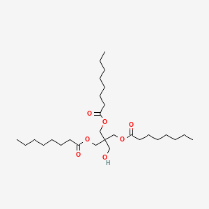 molecular formula C29H54O7 B14619126 2-(Hydroxymethyl)-2-(((1-oxooctyl)oxy)methyl)propane-1,3-diyl dioctanoate CAS No. 59400-09-8