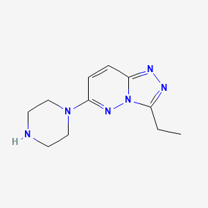 molecular formula C11H16N6 B1461919 3-Ethyl-6-piperazin-1-yl[1,2,4]triazolo[4,3-b]pyridazine CAS No. 1204296-47-8