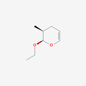 molecular formula C8H14O2 B14619207 (2R,3S)-2-Ethoxy-3-methyl-3,4-dihydro-2H-pyran CAS No. 60582-02-7