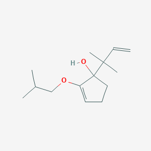 molecular formula C14H24O2 B14619220 1-(2-Methylbut-3-en-2-yl)-2-(2-methylpropoxy)cyclopent-2-en-1-ol CAS No. 58729-29-6