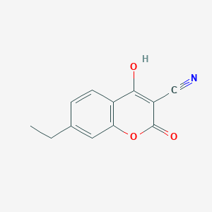 7-Ethyl-4-hydroxy-2-oxo-2H-1-benzopyran-3-carbonitrile