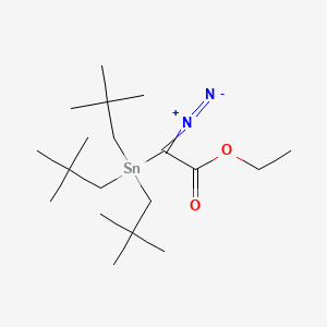 2-Diazonio-1-ethoxy-2-[tris(2,2-dimethylpropyl)stannyl]ethen-1-olate