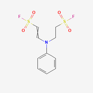 molecular formula C10H11F2NO4S2 B14619261 2-{[2-(Fluorosulfonyl)ethyl](phenyl)amino}ethene-1-sulfonyl fluoride CAS No. 60538-09-2