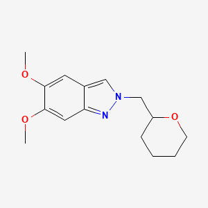 molecular formula C15H20N2O3 B14619282 5,6-Dimethoxy-2-[(oxan-2-yl)methyl]-2H-indazole CAS No. 58522-49-9