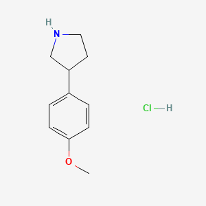 molecular formula C11H16ClNO B1461942 3-(4-Methoxyphenyl)pyrrolidine hydrochloride CAS No. 91246-25-2
