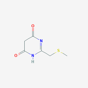 molecular formula C6H8N2O2S B14619448 2-[(Methylsulfanyl)methyl]pyrimidine-4,6(1H,5H)-dione CAS No. 59640-59-4