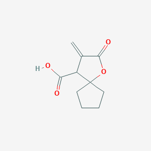 molecular formula C10H12O4 B14619449 1-Oxaspiro[4.4]nonane-4-carboxylic acid, 3-methylene-2-oxo- CAS No. 58785-70-9