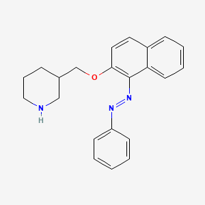 molecular formula C22H23N3O B1461949 3-[({1-[(E)-2-Phenyldiazenyl]-2-naphthyl}oxy)-methyl]piperidine CAS No. 946724-94-3