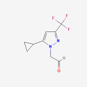 molecular formula C9H9F3N2O B1461950 2-(5-cyclopropyl-3-(trifluoromethyl)-1H-pyrazol-1-yl)acetaldehyde CAS No. 1007551-43-0
