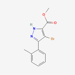 molecular formula C12H11BrN2O2 B1461954 methyl 4-bromo-3-(2-methylphenyl)-1H-pyrazole-5-carboxylate CAS No. 1350465-36-9