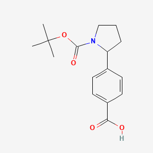 molecular formula C16H21NO4 B1461955 4-(1-(tert-Butoxycarbonyl)pyrrolidin-2-yl)benzoic acid CAS No. 863769-40-8