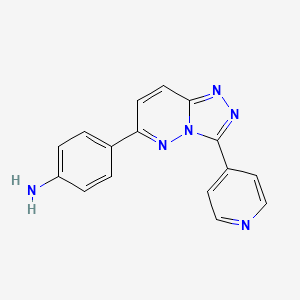 molecular formula C16H12N6 B1461961 [4-(3-Pyridin-4-yl[1,2,4]triazolo[4,3-b]pyridazin-6-yl)phenyl]amine CAS No. 1204296-57-0