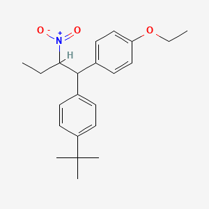 molecular formula C22H29NO3 B14619707 Benzene, 1-(1,1-dimethylethyl)-4-(1-(4-ethoxyphenyl)-2-nitrobutyl)- CAS No. 57045-09-7