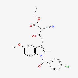 Butyric acid, 4-(1-(p-chlorobenzoyl)-5-methoxy-2-methyl-3-indolyl)-2-cyano-3-oxo-, ethyl ester