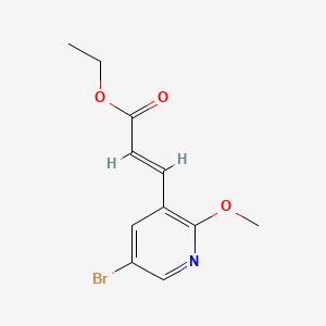 molecular formula C11H12BrNO3 B1461983 Ethyl 3-(5-bromo-2-methoxy-3-pyridyl)acrylate CAS No. 1197397-26-4