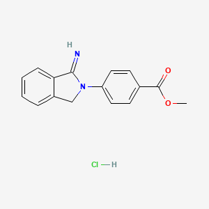 molecular formula C16H15ClN2O2 B1461985 methyl 4-(1-imino-1,3-dihydro-2H-isoindol-2-yl)benzoate hydrochloride CAS No. 1171599-40-8