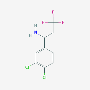 molecular formula C9H8Cl2F3N B1461992 1-(3,4-Dichlorophenyl)-3,3,3-trifluoropropan-1-amine CAS No. 1094525-50-4