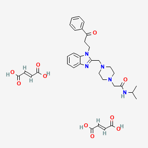 N-Isopropyl-4-((1-(3-oxo-3-phenylpropyl)-1H-benzimidazol-2-yl)methyl)piperazine-1-acetamide dimaleate