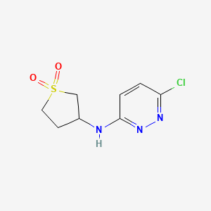 molecular formula C8H10ClN3O2S B1462000 3-((6-Chloropyridazin-3-yl)amino)tetrahydrothiophene 1,1-dioxide CAS No. 1036617-22-7