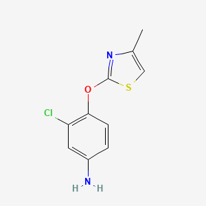 molecular formula C10H9ClN2OS B1462017 3-Chloro-4-[(4-methyl-1,3-thiazol-2-yl)oxy]aniline CAS No. 1094461-21-8