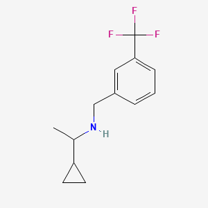 molecular formula C13H16F3N B1462019 (1-Cyclopropylethyl)({[3-(trifluoromethyl)phenyl]methyl})amine CAS No. 1019542-80-3