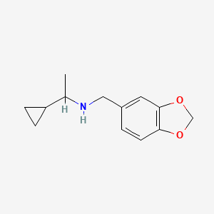 molecular formula C13H17NO2 B1462020 [(2H-1,3-benzodioxol-5-yl)methyl](1-cyclopropylethyl)amine CAS No. 1042559-41-0