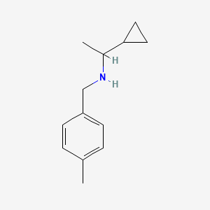 molecular formula C13H19N B1462055 (1-Cyclopropylethyl)[(4-methylphenyl)methyl]amine CAS No. 1021033-42-0