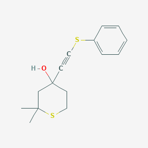 2,2-Dimethyl-4-[(phenylsulfanyl)ethynyl]thian-4-ol