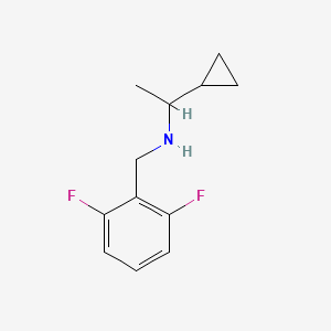 molecular formula C12H15F2N B1462061 （1-环丙基乙基）[(2,6-二氟苯基)甲基]胺 CAS No. 1155607-67-2