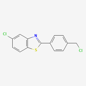 molecular formula C14H9Cl2NS B1462086 5-Chloro-2-[4-(chloromethyl)phenyl]-1,3-benzothiazole CAS No. 1096267-76-3