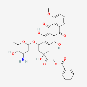 [2-[4-(4-amino-5-hydroxy-6-methyloxan-2-yl)oxy-2,5,12-trihydroxy-7-methoxy-6,11-dioxo-3,4-dihydro-1H-tetracen-2-yl]-2-oxoethyl] benzoate