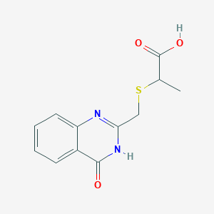 molecular formula C12H12N2O3S B1462115 2-{[(4-Oxo-3,4-dihydroquinazolin-2-yl)methyl]sulfanyl}propanoic acid CAS No. 1097090-23-7