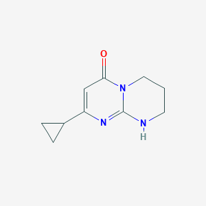 molecular formula C10H13N3O B1462116 2-环丙基-6,7,8,9-四氢-4H-嘧啶并[1,2-a]嘧啶-4-酮 CAS No. 1554534-71-2