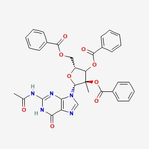 molecular formula C34H29N5O9 B1462120 N-Acetyl-2'-C-methyl-guanosine 2',3',5'-tribenzoate CAS No. 890131-90-5