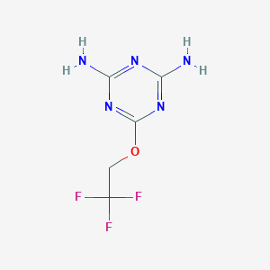 molecular formula C5H6F3N5O B1462127 6-(2,2,2-Trifluoroethoxy)-1,3,5-triazine-2,4-diamine CAS No. 1418095-28-9