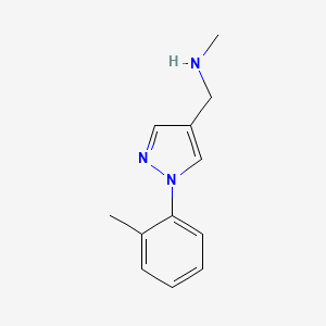 molecular formula C12H15N3 B1462131 N-甲基-1-[1-(2-甲基苯基)-1H-吡唑-4-基]甲胺 CAS No. 400757-10-0