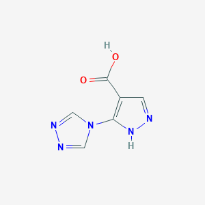 molecular formula C6H5N5O2 B1462142 3-(4H-1,2,4-三唑-4-基)-1H-吡唑-4-羧酸 CAS No. 1177347-16-8