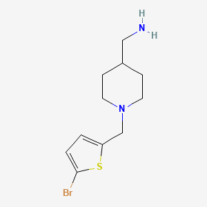 {1-[(5-Bromothiophen-2-yl)methyl]piperidin-4-yl}methanamine