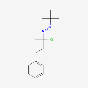 molecular formula C14H21ClN2 B14621467 (E)-1-tert-Butyl-2-(2-chloro-4-phenylbutan-2-yl)diazene CAS No. 57908-80-2