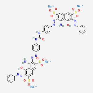 Tetrasodium 3,3'-(carbonylbis(imino-p-phenyleneazo))bis(4-amino-5-hydroxy-6-(phenylazo)naphthalene-2,7-disulphonate)