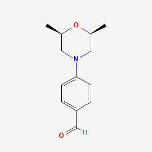 molecular formula C13H17NO2 B1462152 4-[(2R,6S)-2,6-dimethylmorpholin-4-yl]benzaldehyde CAS No. 736991-27-8