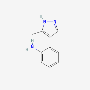 molecular formula C10H11N3 B1462169 2-(5-methyl-1H-pyrazol-4-yl)aniline CAS No. 114554-24-4