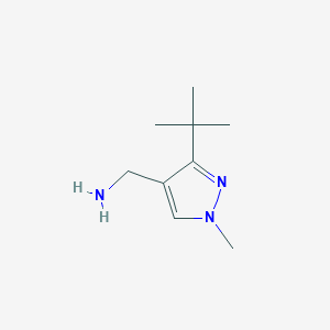 molecular formula C9H17N3 B1462183 (3-tert-butyl-1-methyl-1H-pyrazol-4-yl)methanamine CAS No. 1174309-25-1