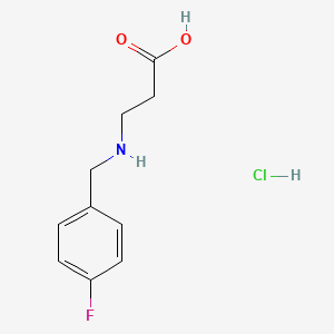 molecular formula C10H13ClFNO2 B1462192 3-{[(4-Fluorophenyl)methyl]amino}propanoic acid hydrochloride CAS No. 1171945-88-2