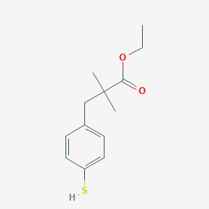 molecular formula C13H18O2S B014622 2,2-二甲基-3-(4-硫代苯基)丙酸乙酯 CAS No. 869853-73-6