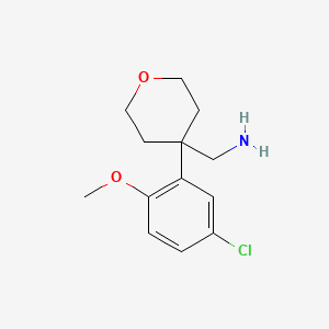 [4-(5-Chloro-2-methoxyphenyl)oxan-4-yl]methanamine
