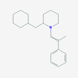 molecular formula C21H31N B14622044 2-(Cyclohexylmethyl)-1-(2-phenylprop-1-en-1-yl)piperidine CAS No. 60601-73-2