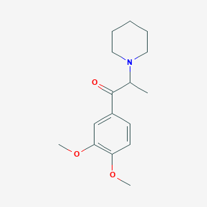 molecular formula C16H23NO3 B14622063 1-(3,4-Dimethoxyphenyl)-2-(piperidin-1-yl)propan-1-one CAS No. 57800-99-4